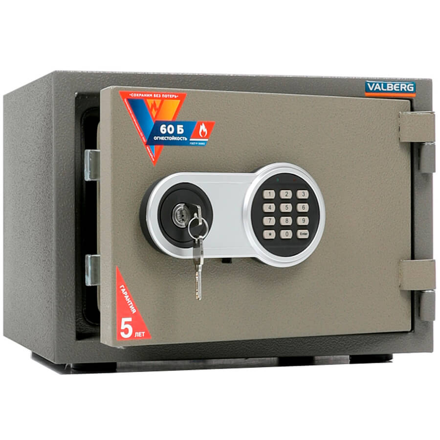 FRS-30 EL Огнестойкий сейф VALBERG, электронный кодовый + ключевой (Молотковая эмаль - коричневая)