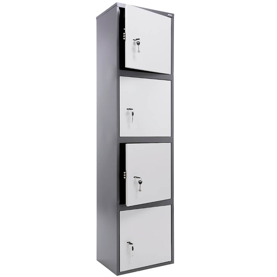 AIKO SL- 185/4 Бухгалтерский шкаф ПРОМЕТ, ключевой (Корпус – графит (RAL 7024), дверь – светло-серая (RAL 7038))