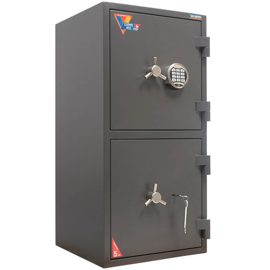 ГРАНИТ 90T/2 EL Взломостойкий сейф VALBERG, электронный кодовый + ключевой (Графит структурированный (RAL 7024))