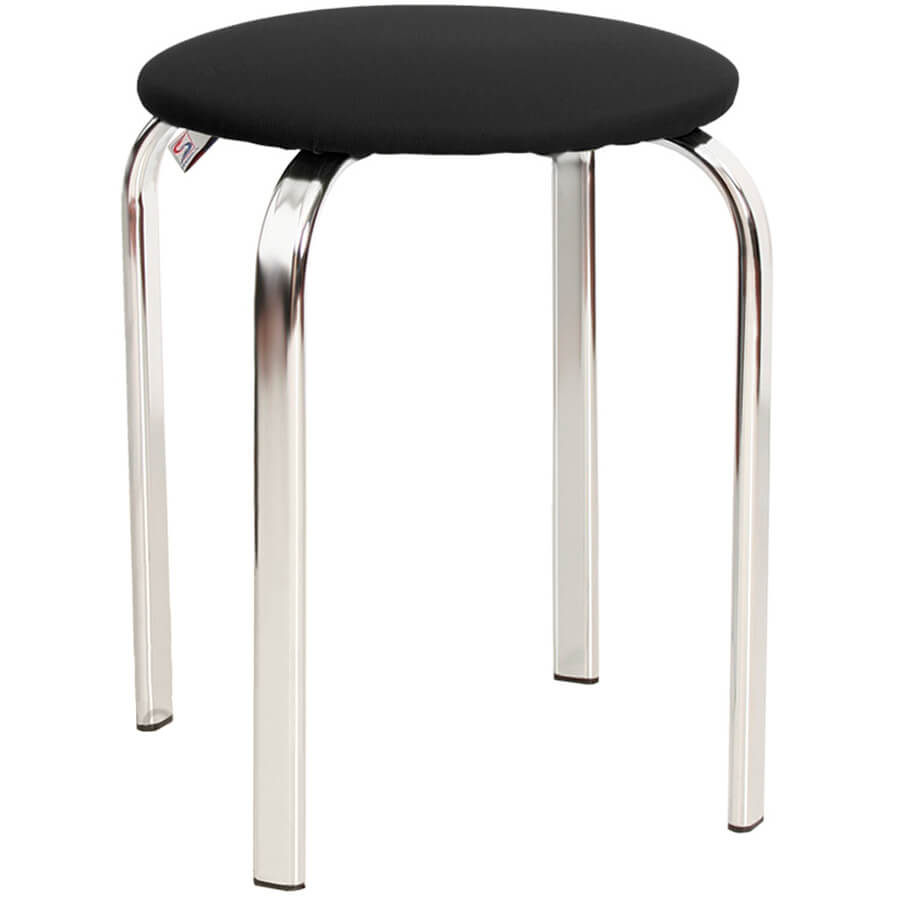 PENTO CHROME/V4 Стул для посетителя  Евро Офис, обивка экокожа (Чёрный)