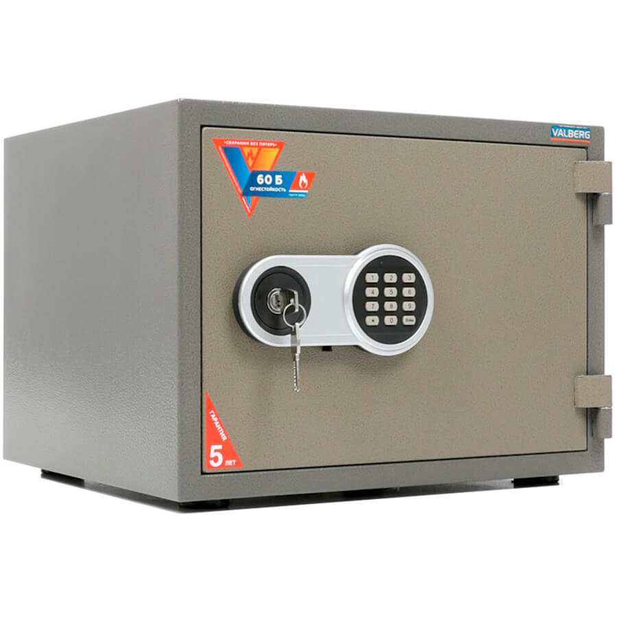 FRS-36 EL Огнестойкий сейф VALBERG, электронный кодовый + ключевой (Молотковая эмаль - коричневая)
