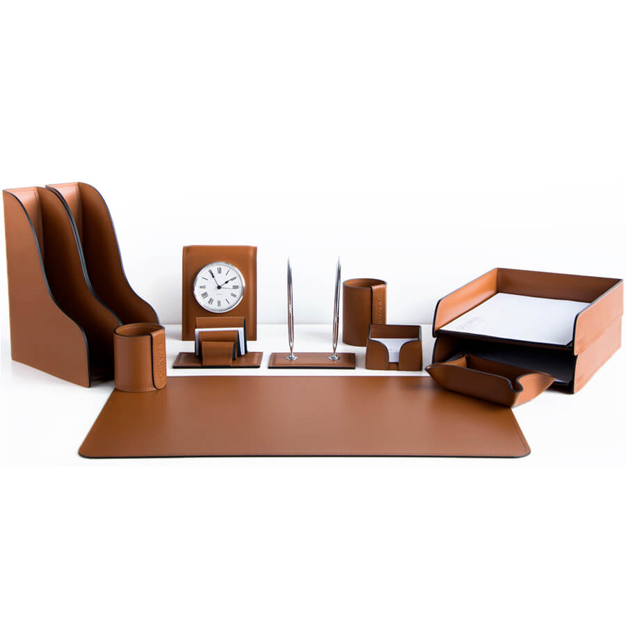 №45 Настольный набор Buvardo (Кожа табак) №45 Настольный набор Buvardo (Кожа табак)