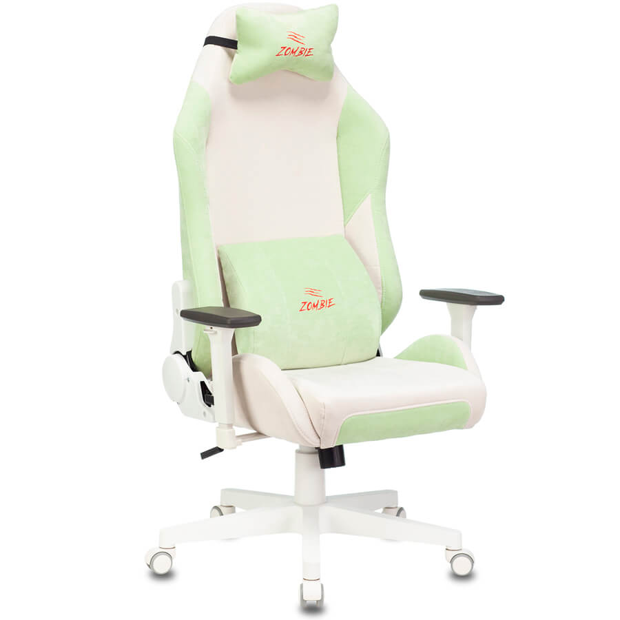 Zombie EPIC PRO Edition Геймерское кресло  Бюрократ, обивка ткань (Белый / зеленый)