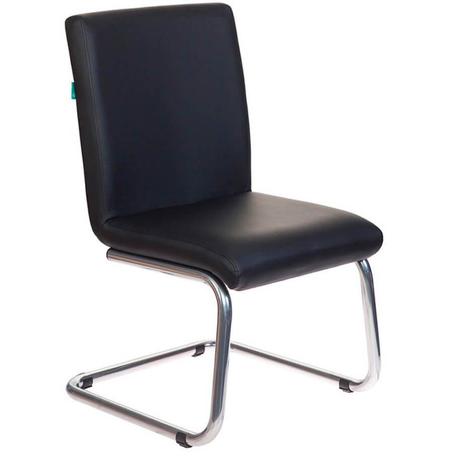 CH-250-V Кресло для посетителя  Бюрократ, обивка экокожа (Чёрный)