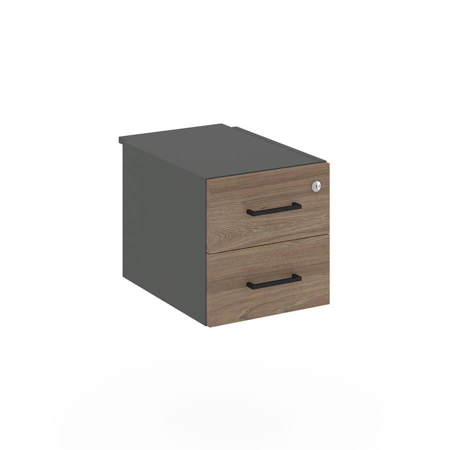 SN.TP-033 Тумба с двумя ящиком RIVA Style Project (Вяз Благородный/Антрацит)