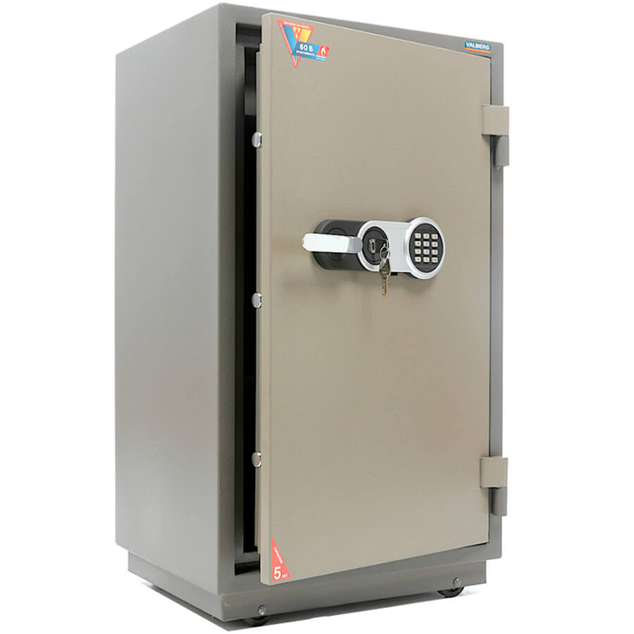 FRS-99.T-EL Огнестойкий сейф VALBERG, электронный кодовый + ключевой (Молотковая эмаль - коричневая)