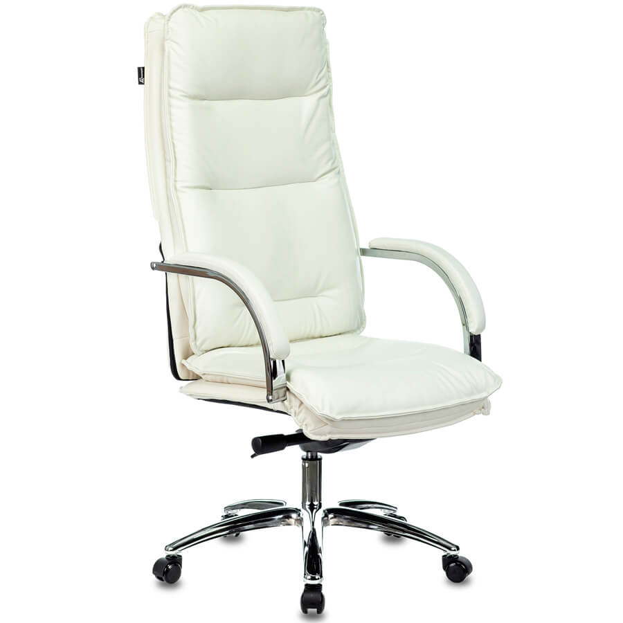 T-9927SL Кресло для руководителя  Бюрократ, обивка кожа (Слоновая кость)