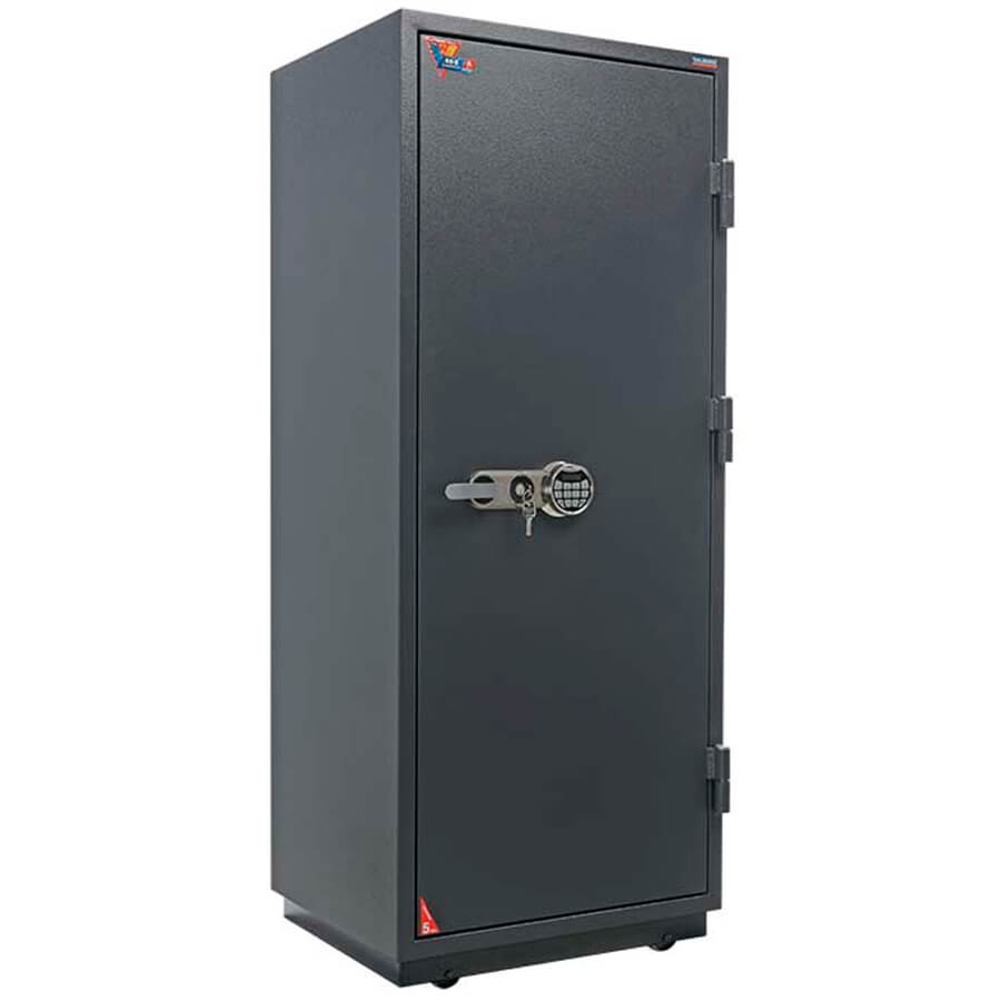 FRS-173.T-EL Огнестойкий сейф VALBERG, электронный кодовый + ключевой (Молотковая эмаль - коричневая)