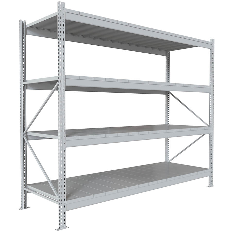 200x240x80 Металлический стеллаж MS PRO, 4 (Cерый полуматовый (RAL 7038))