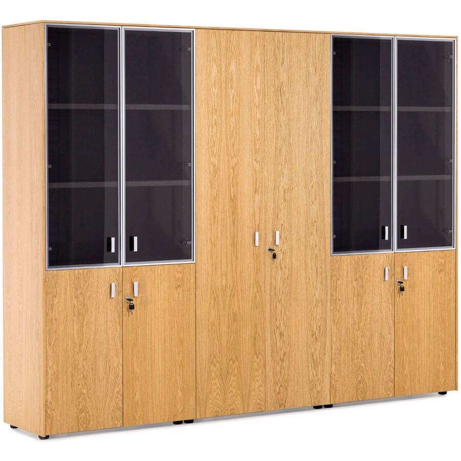 101 731 Шкаф комбинированный + гардероб Profoffice Exe (Дуб флоре/Хром)