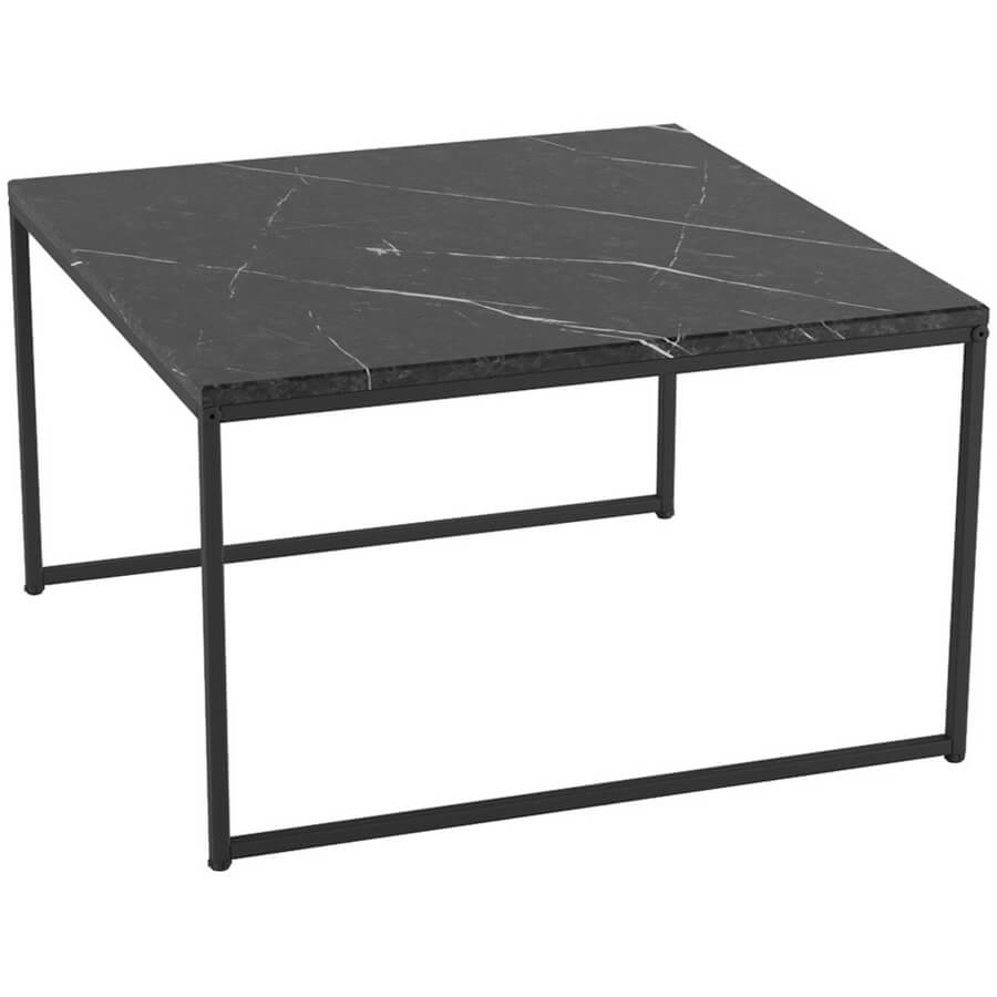 Овер Стол журнальный Мебелик (Черный мрамор / Черный)