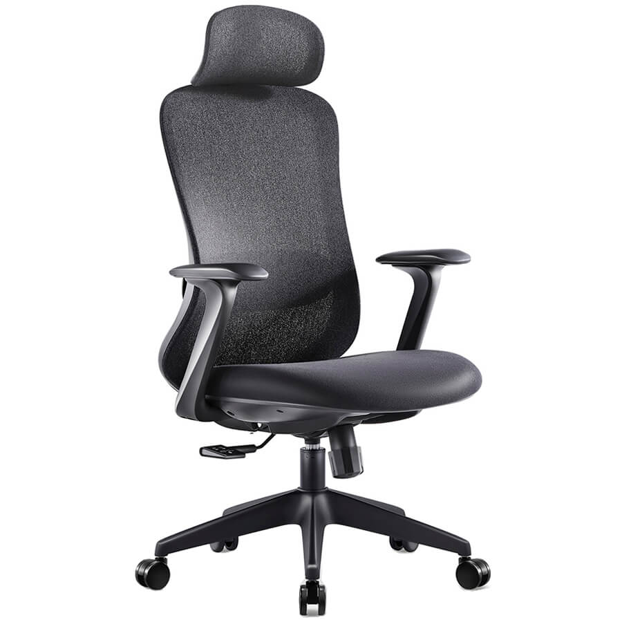 7109A-1 Кресло для руководителя  Евро Офис, обивка сетка / ткань (Черный)