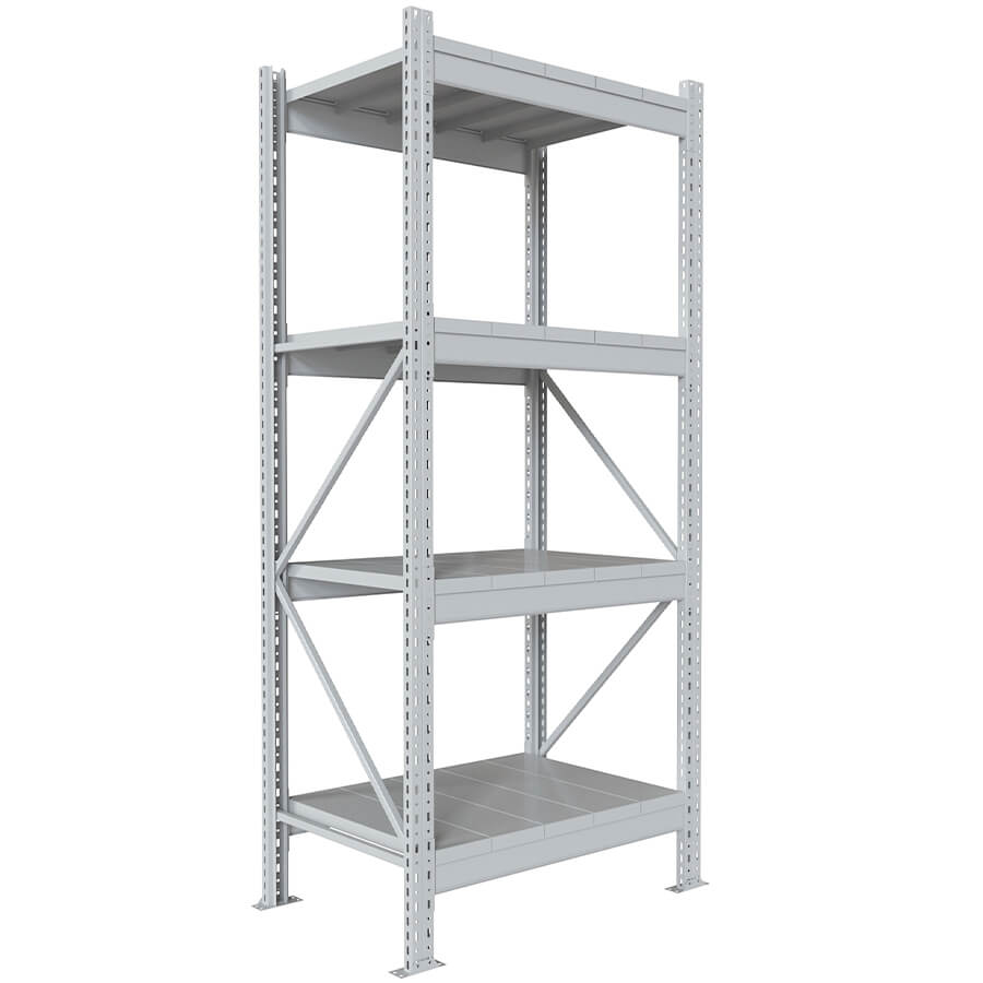 200x90x60 Металлический стеллаж MS PRO, 4 (Cерый полуматовый (RAL 7038))