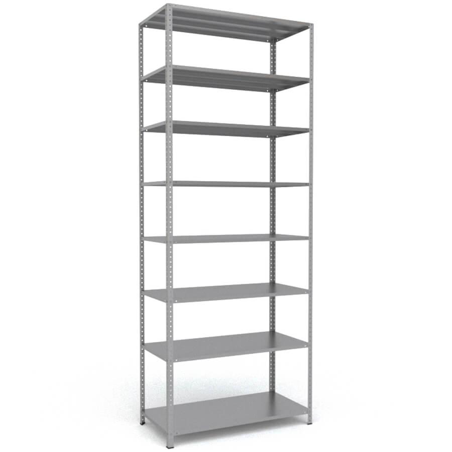 MS-310x120x60 Металлический стеллаж ПРОМЕТ, 8 (Серый полуматовый (RAL 7038))