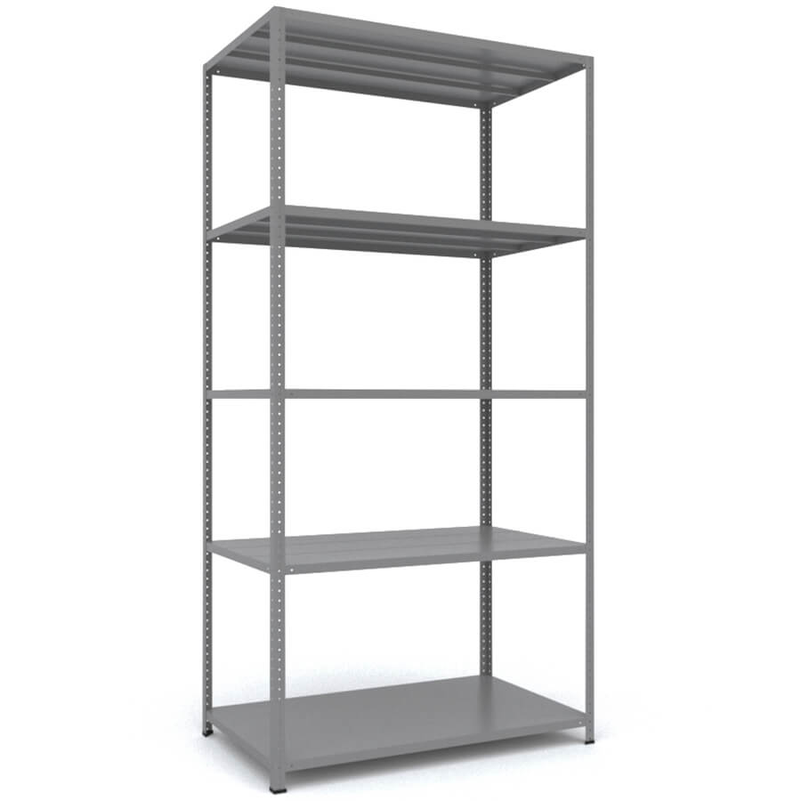 MS_200x100x60 Металлический стеллаж ПРОМЕТ, 5 (Cерый полуматовый (RAL 7038))