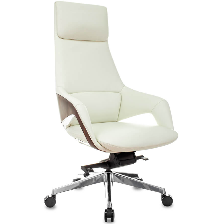 _DAO-2 Кресло для руководителя  Бюрократ, обивка кожа (Белый (BEIGE))