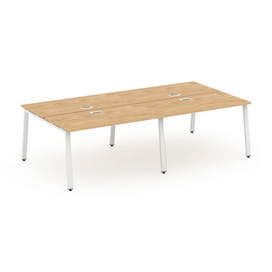 SN-6A.DRS-044 Рабочая станция двухсторонняя RIVA Style Project (Тиквуд Светлый/Металл Белый)