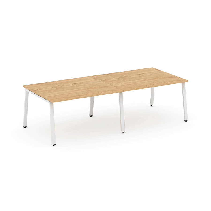 SN-6A.SPRG-042.3 Стол для переговоров RIVA Style Project (Тиквуд Светлый/Металл Белый)