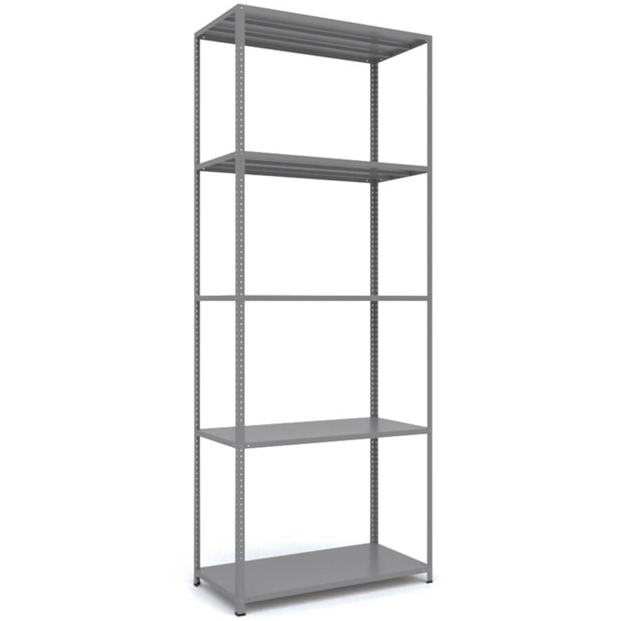 MS_255x100x50 Металлический стеллаж ПРОМЕТ, 5 (Cерый полуматовый (RAL 7038))