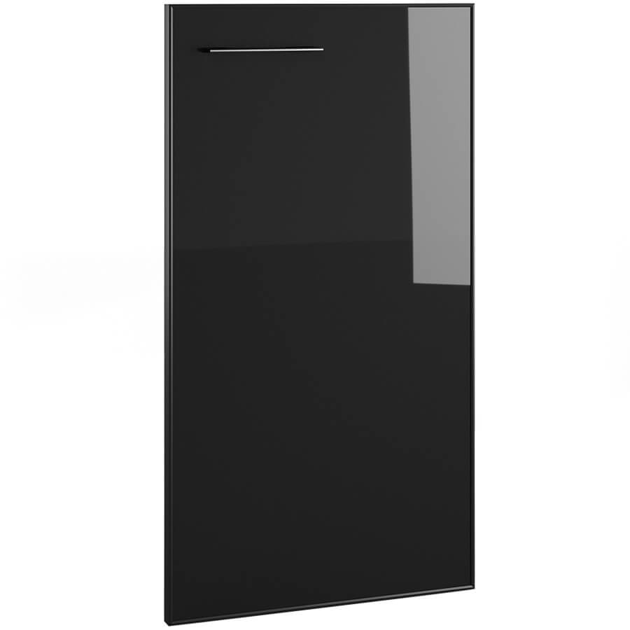 KV-03.1R черное Дверь низкая стеклянная Мебель Стиль Kvins (Стекло чёрное/Чёрный)