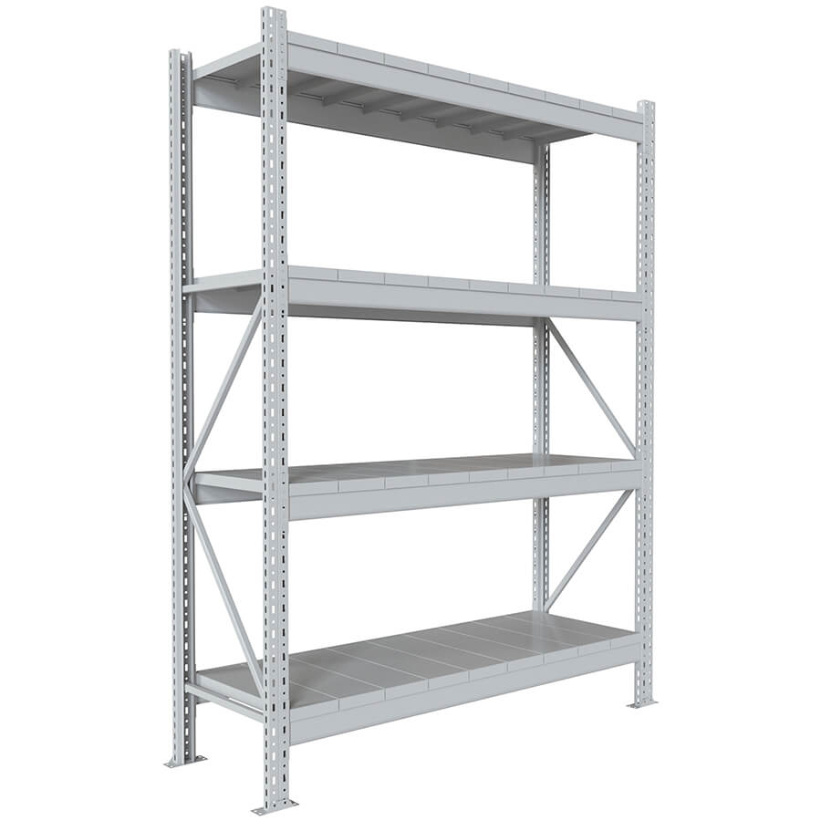 200x150x50 Металлический стеллаж MS PRO, 4 (Cерый полуматовый (RAL 7038))