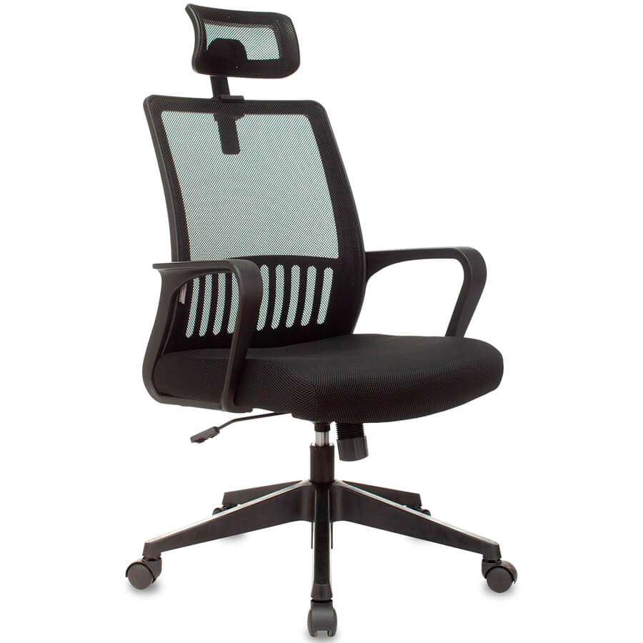 MC-201-H Кресло для руководителя  Бюрократ, обивка сетка / ткань (Чёрное (TW-11))