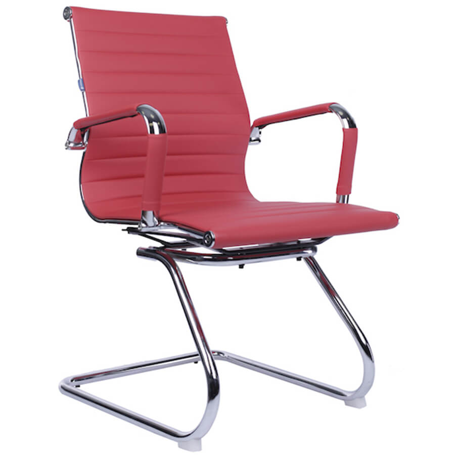 LEO CF Кресло для посетителя  EVERPROF, обивка экокожа (Красный)