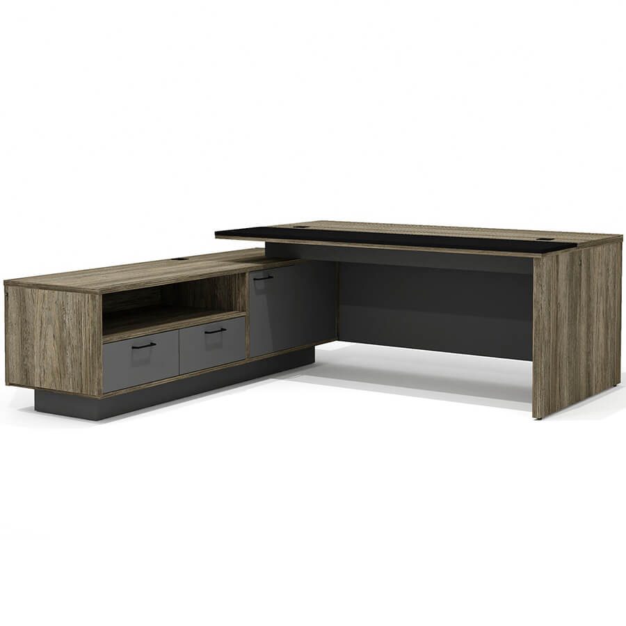 Br-18.1 L Стол руководителя левый Мебель Стиль Bruno (Делиос / антрацит)