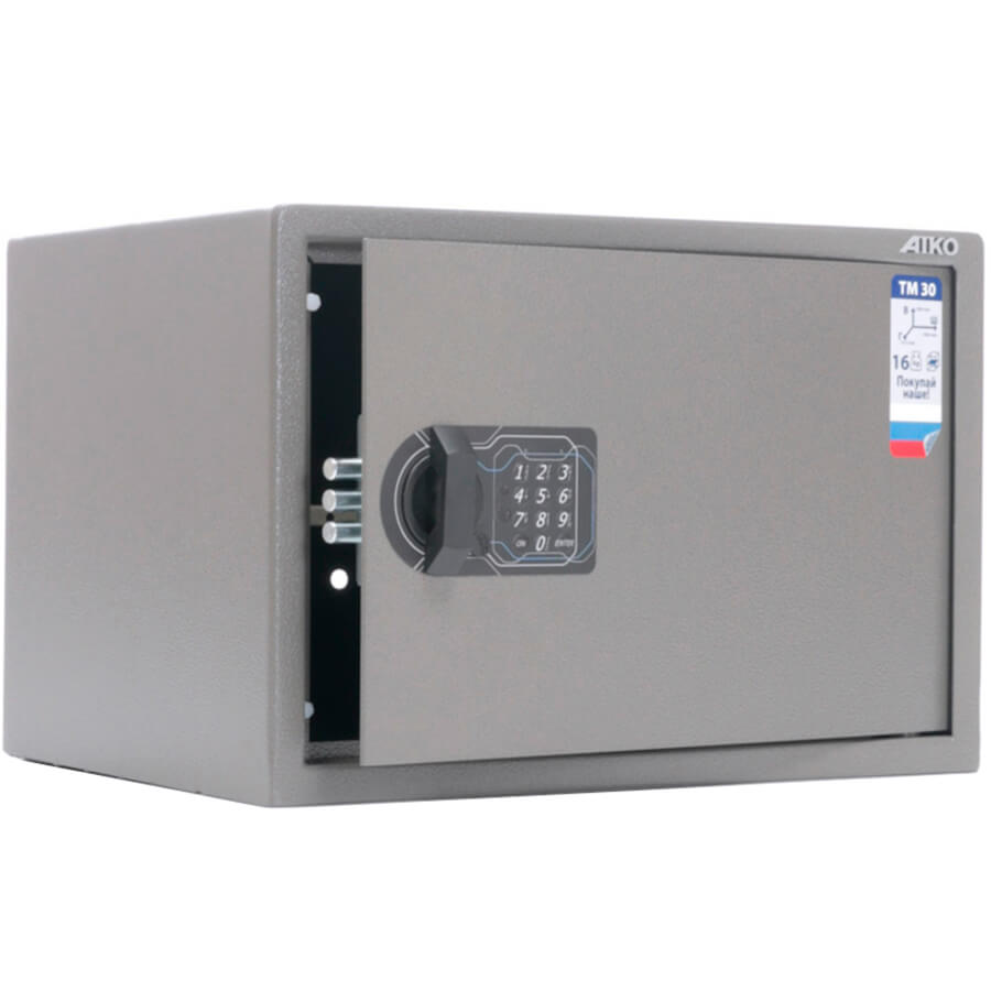 TM-30 EL Мебельный сейф AIKO, электронный кодовый (Оттенок коричневого с эффектом молотковой эмали)