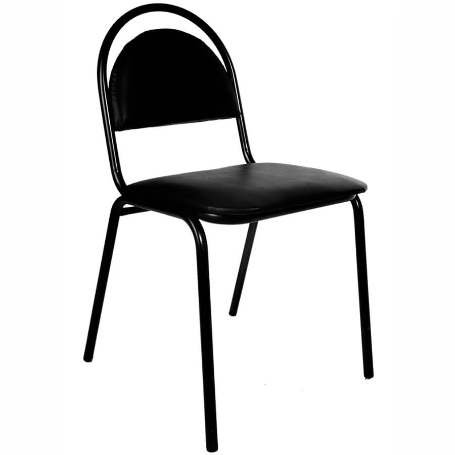 Серна СМ17 Стул для посетителя  COMFORUM, обивка экокожа (Черный К01)