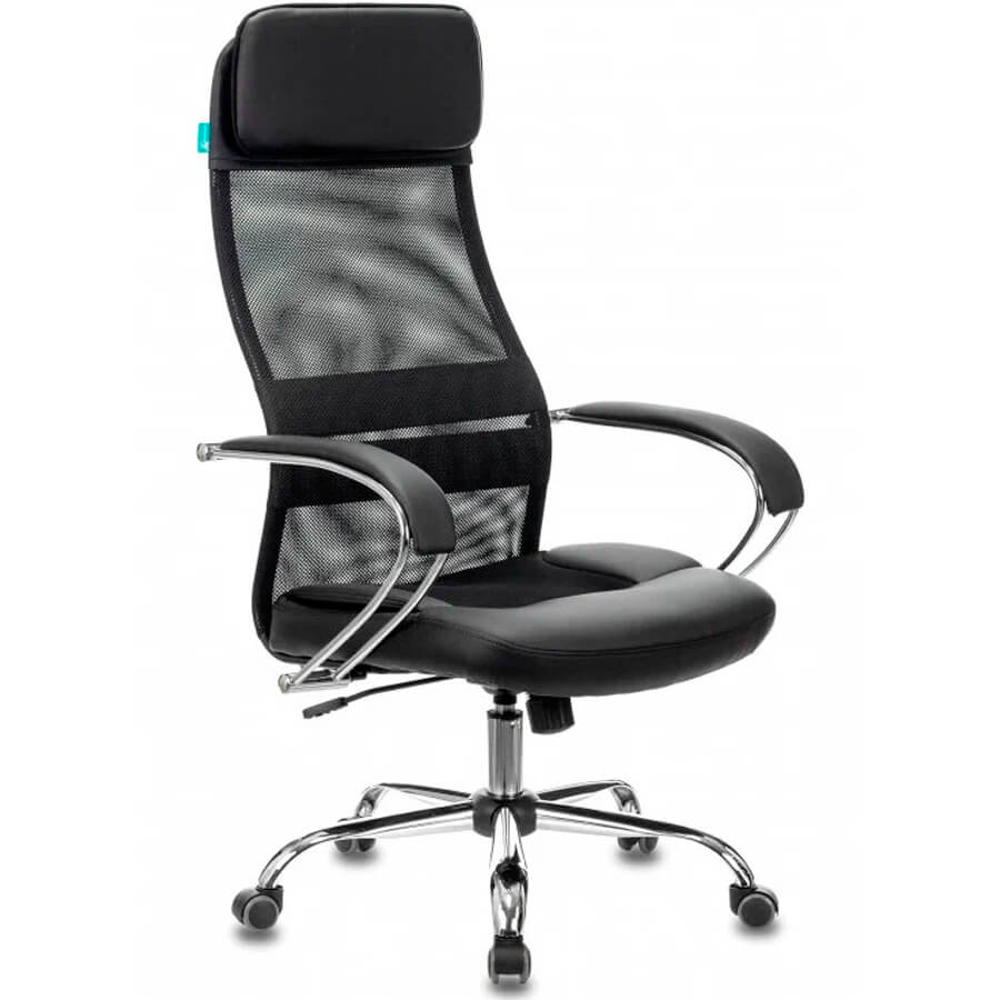 CH-608SL/BLACK Кресло для руководителя  Бюрократ, обивка сетка / ткань (Спинка сетка черная TW-01, сиденье черное TW-11)