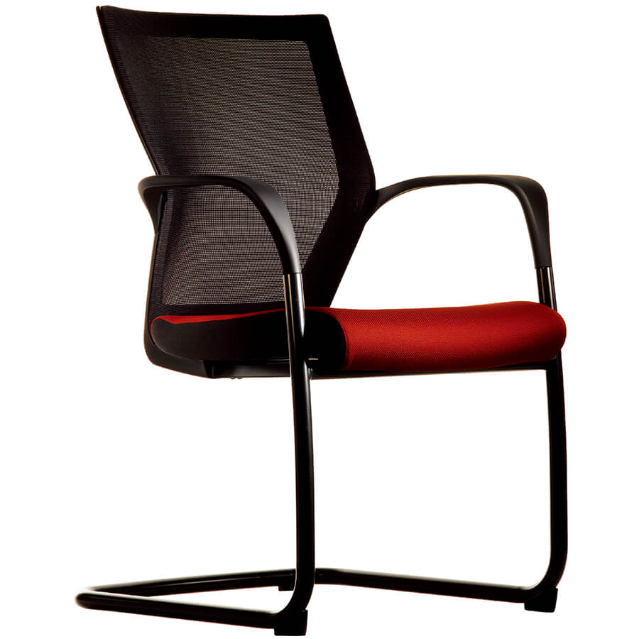 CHN4311Z Кресло для посетителя T50 Fursys, обивка сетка / ткань (Красное (553В))