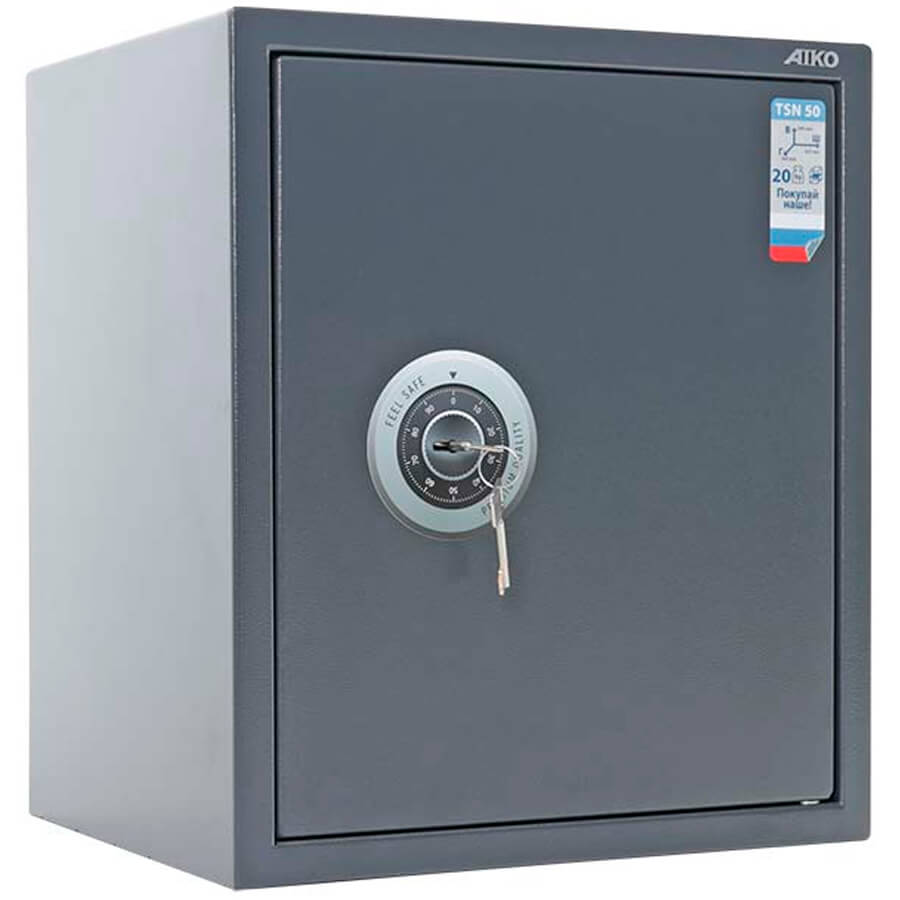 TSN 50 Мебельный сейф AIKO, ключевой (Графит структурированный (RAL 7024))