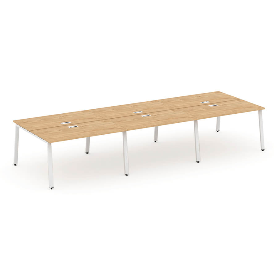 SN-6A.DRS-082 Рабочая станция двухсторонняя RIVA Стайл Проджект (Тиквуд Светлый/Металл Белый)