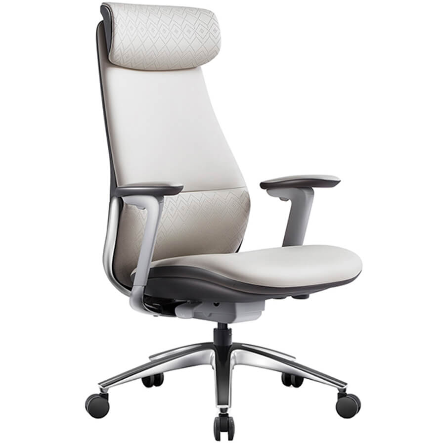 7008-1 Кресло для руководителя  Евро Офис, обивка кожа (Белый)