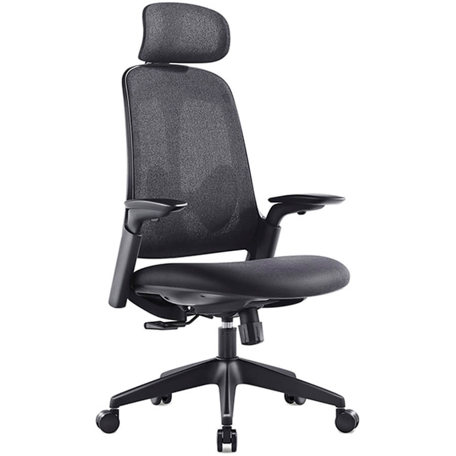 7217A-1 Кресло для руководителя  Евро Офис, обивка сетка / ткань (Черный MT05-1 + MТ02-1)