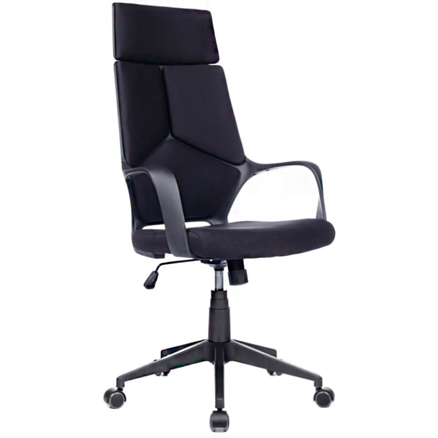 TRIO Black TM RCH 8989 Кресло для руководителя  Евро Офис, обивка ткань (Чёрный)
