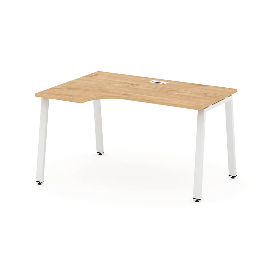 SN-6A.SPA-001(L) Стол рабочий эргономичный RIVA Style Project (Тиквуд Светлый/Металл Белый)