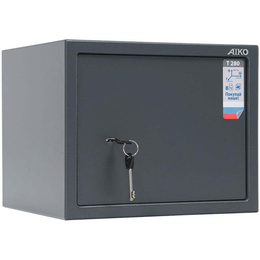 T-280 KL Мебельный сейф AIKO, ключевой (Графит с эффектом молотковой эмали (RAL 7024))