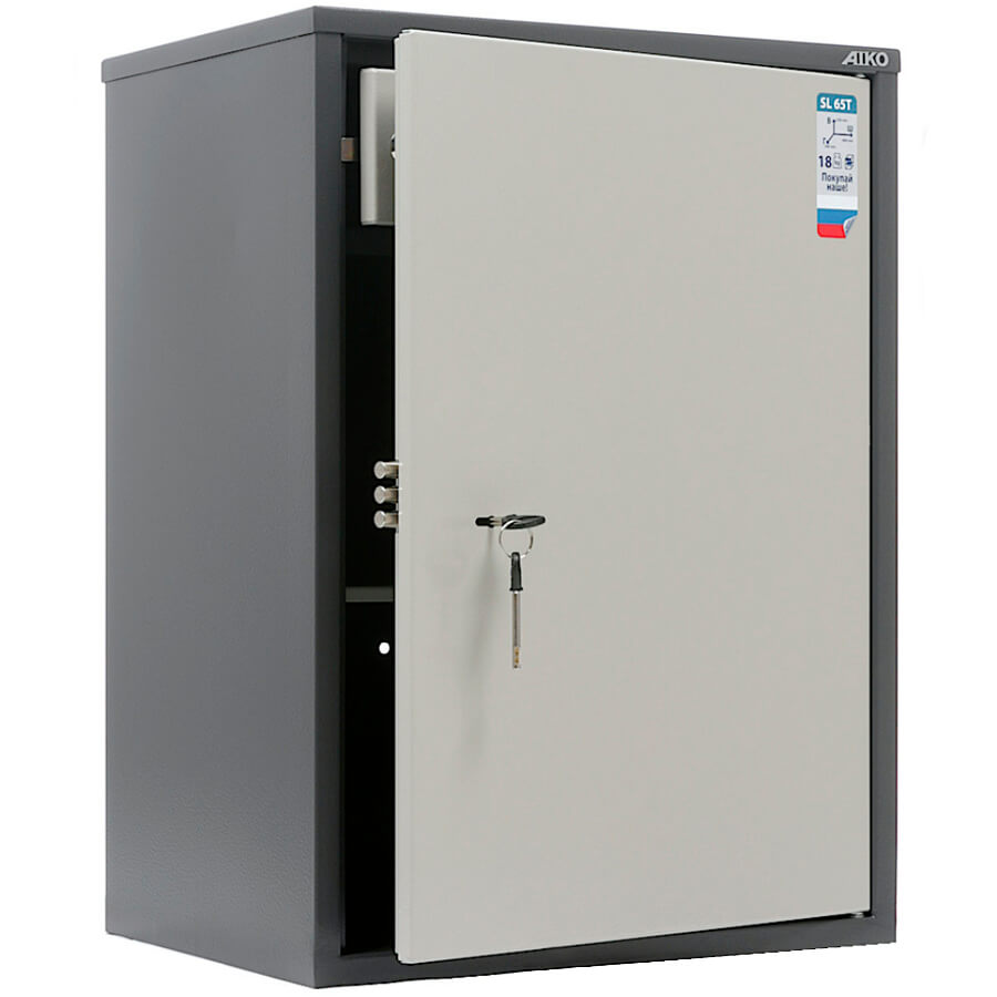 AIKO SL-65Т Бухгалтерский шкаф ПРОМЕТ, ключевой (Корпус – графит (RAL 7024), дверь – светло-серая (RAL 7038))