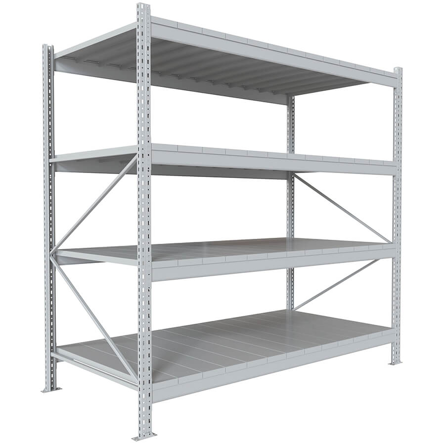 200x210x100 Металлический стеллаж MS PRO, 4 (Cерый полуматовый (RAL 7038))