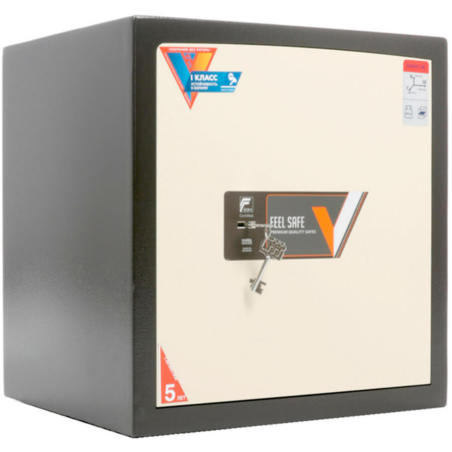 КАРАТ 46 NEW Взломостойкий сейф VALBERG, ключевой (Корпус темно-коричневый (RAL 8019); дверь – бежевый (RAL 1015))