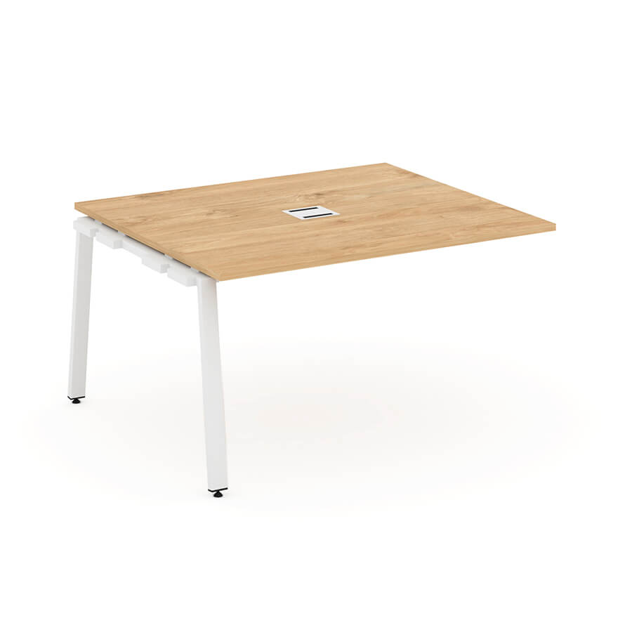 SN-6A.NSPRG-032 Проходной наборный элемент переговорного стола RIVA Style Project (Тиквуд Светлый/Металл Белый)