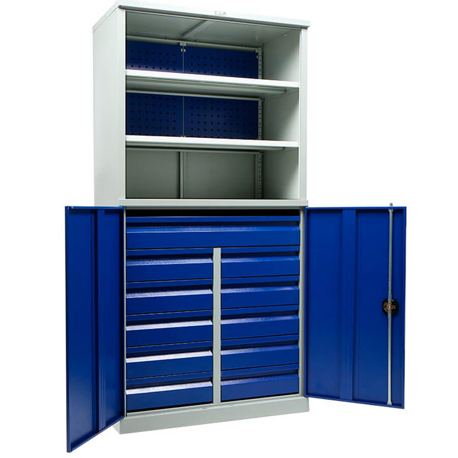 C-1995/2-1220110 Шкаф инструментальный лёгкий ТС ПРОМЕТ (Корпус (RAL 7038), дверь ящика (RAL 5002).)