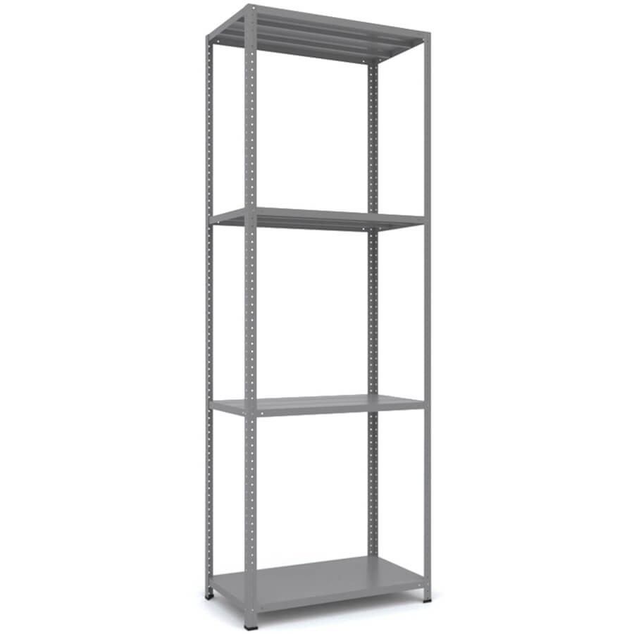 MS_200x70x40 Металлический стеллаж ПРОМЕТ, 4 (Cерый полуматовый (RAL 7038))