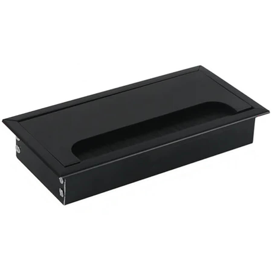 Luke 80х160 (пластик) Люк для кабелей Евро Офис  (Чёрный) Luke 80х160 (пластик) Люк для кабелей Евро Офис  (Чёрный)