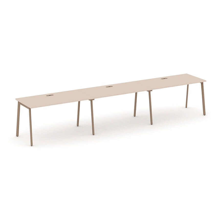 ES.RS-3.3-LP Рабочая станция на 3 места RIVA Estetica (Капучино/Металл Латте)