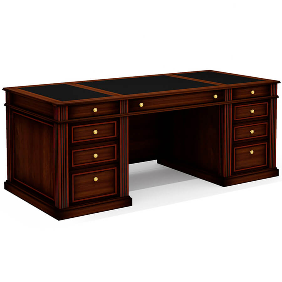 Dan-200.1 Стол двухтумбовый Мебель Стиль Dante (орех бреннерский/орех темный)