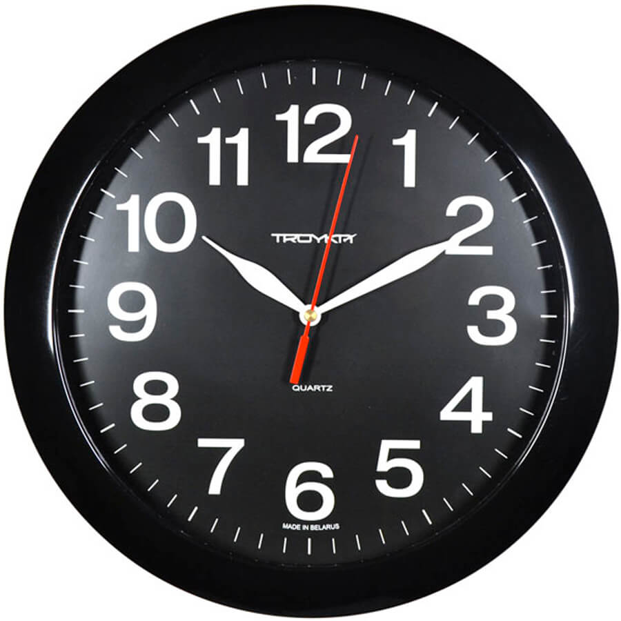 Тройка 11100196 Часы настенные (Черный)