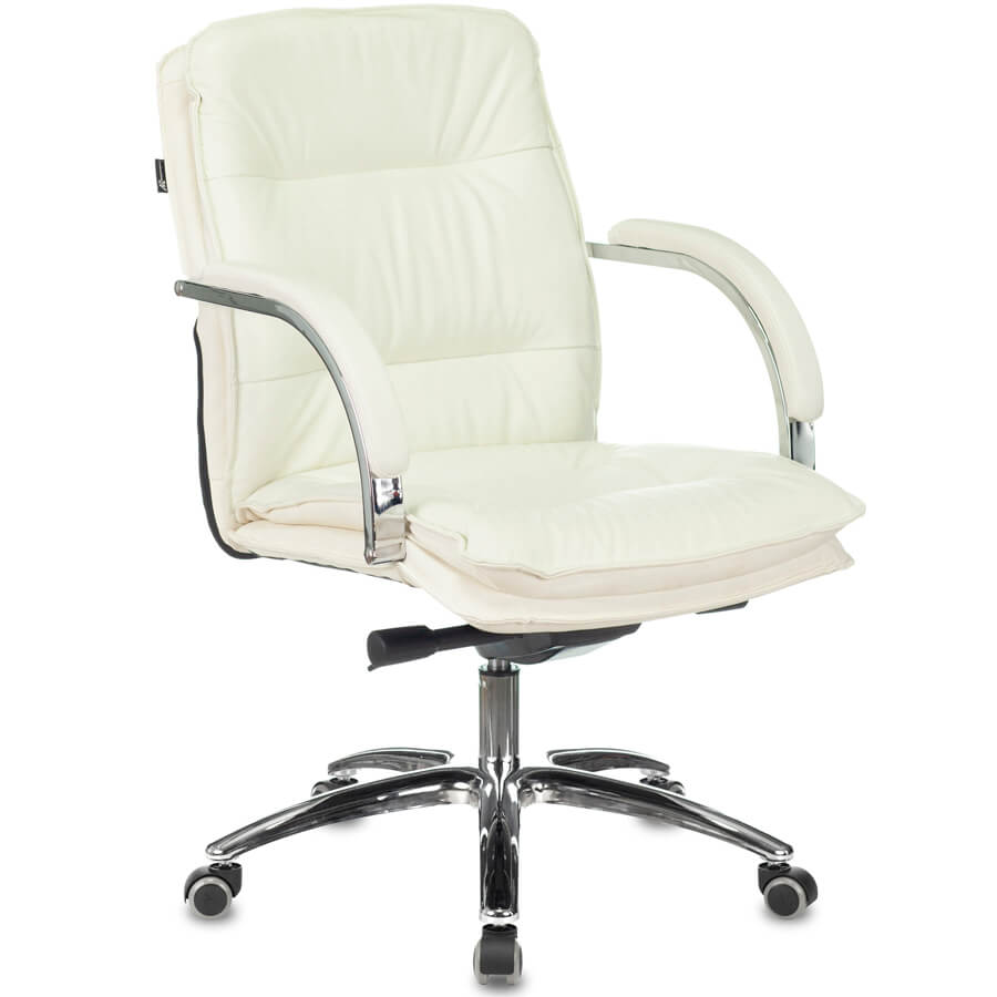 T-9927SL-LOW Кресло для руководителя  Бюрократ, обивка кожа (Слоновая кость)